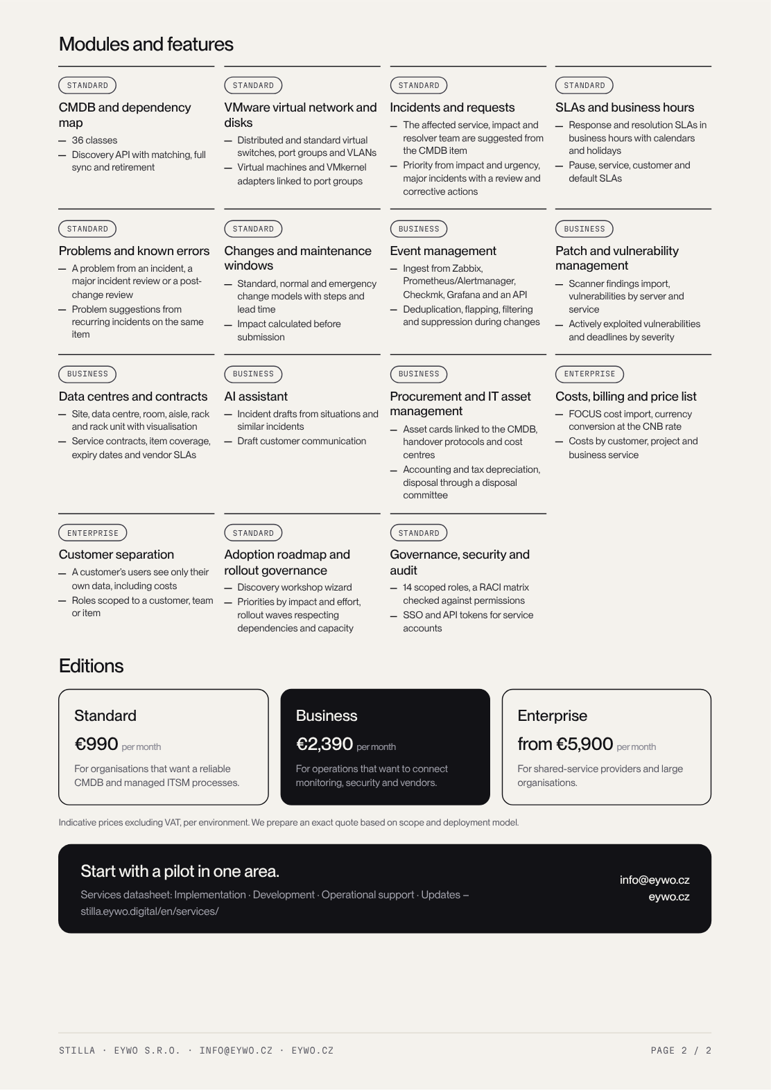 Preview of datasheet page two